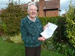 Hugh Charman with the notification of the award from the English Heritage Lottery Fund
